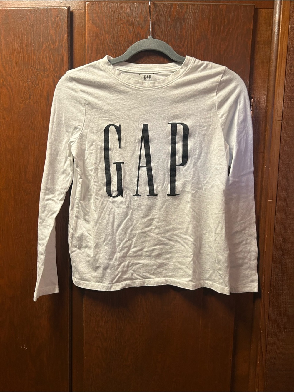 GAP White Long-Sleeve Logo Tee